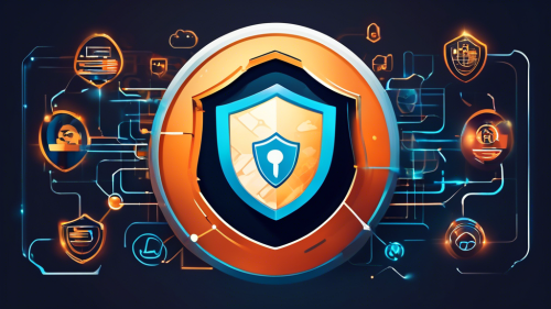 Create an image featuring a modern digital shield symbolizing online security, with abstract representations of global network connections. Include the text 'Best VPN 2022' prominently, and incorporate subtle elements like lock icons, virtual tunnels, and privacy symbols to emphasize internet privacy and protection.