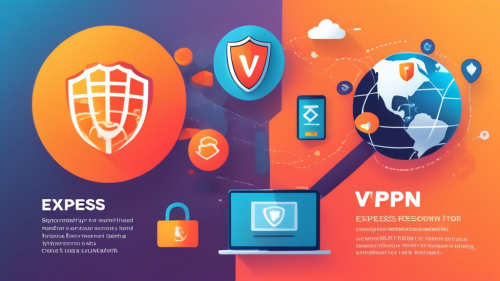 Create an image showcasing the top benefits of using VPN Express for secure browsing. The image should feature a vibrant, modern, and user-friendly interface with a shield icon representing security. Include visual elements such as a globe with connected nodes, a computer, smartphone, and tablet to symbolize cross-device compatibility. Highlight icons for privacy, fast internet speed, and location masking. Ensure the overall feel is tech-savvy and trustworthy.