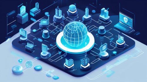 An informative and visually engaging illustration depicting the concept of VPN servers. The image should feature a stylized server room filled with glowing servers, surrounded by digital security icons such as locks, shields, and encrypted data streams. Include a world map in the background highlighting different locations connected by lines representing secure, private connections. The overall atmosphere should convey technology, privacy, and cybersecurity.